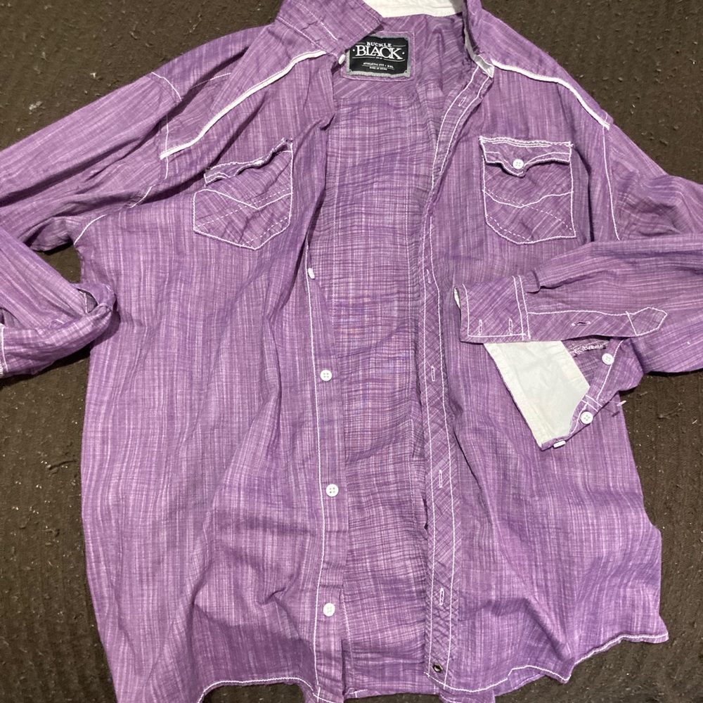 Buckle black XXL men’s button up shirt